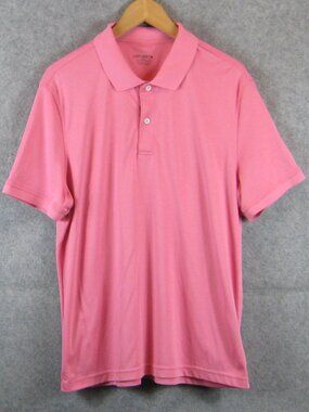 UNTUCKit Wrinkle Free Damaschino Polo Shirt Sz L Pink